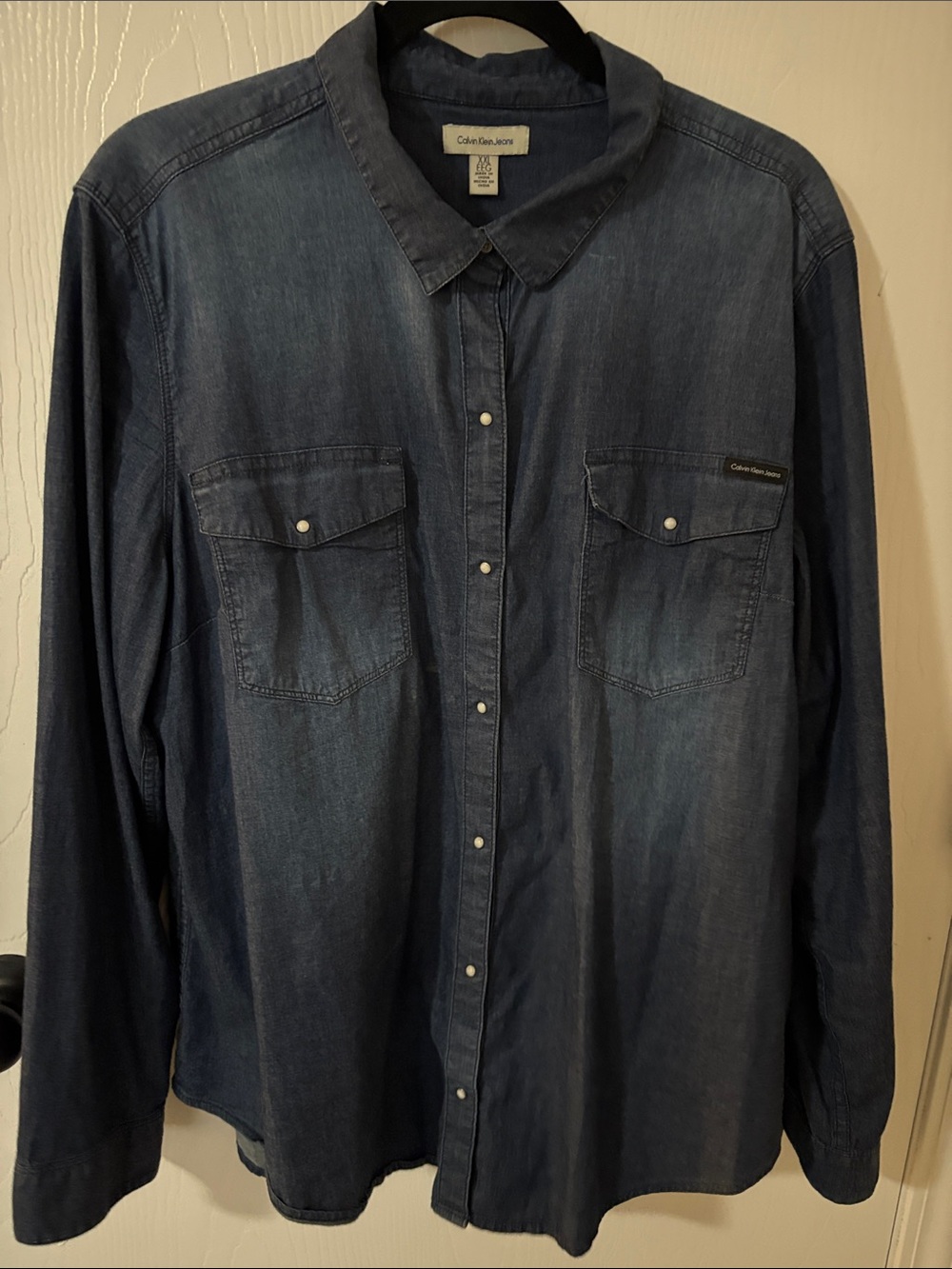 Calvin Klein Jeans Women’s Indigo Snap Front Denim Shirt
